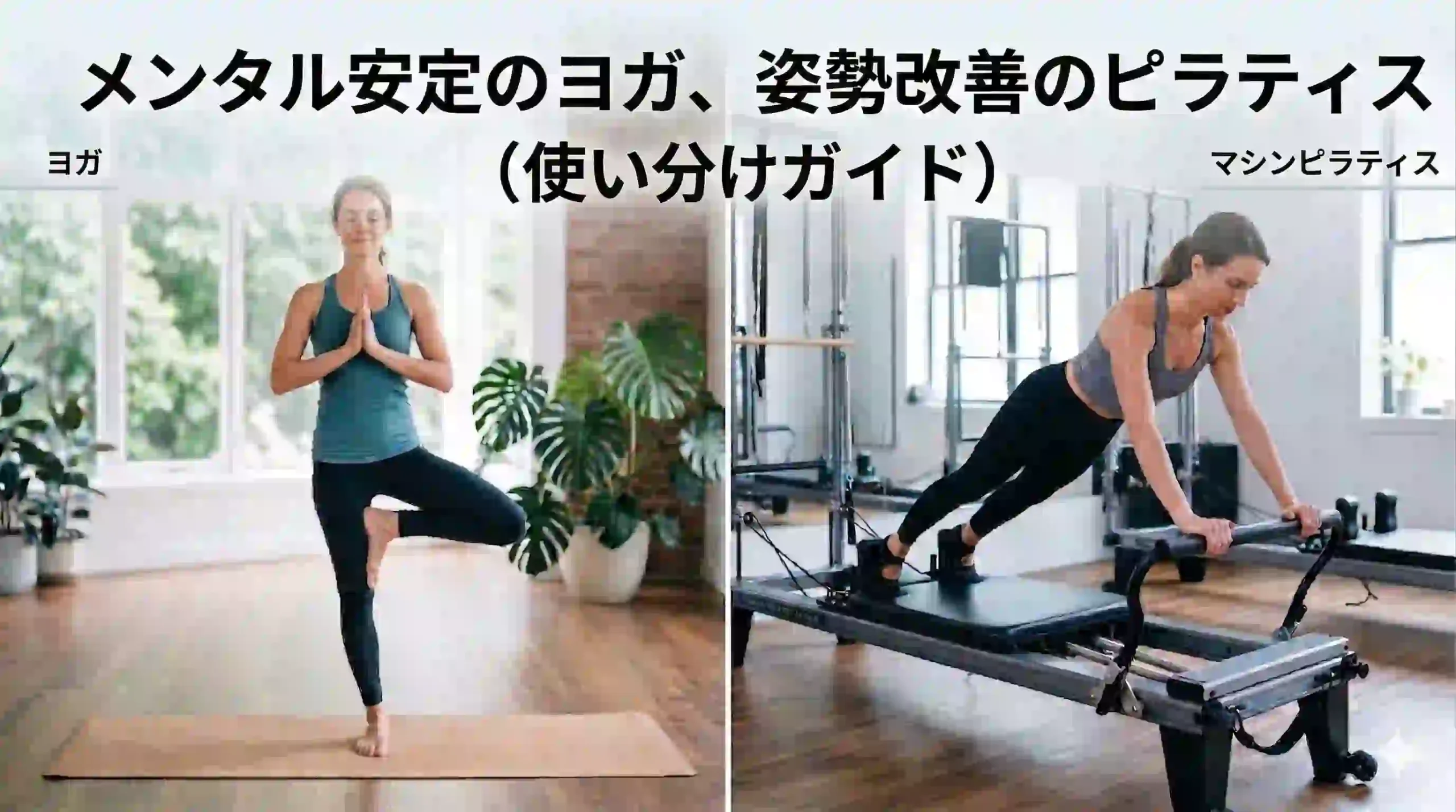 メンタル安定のヨガ、姿勢改善のピラティス（使い分けガイド）